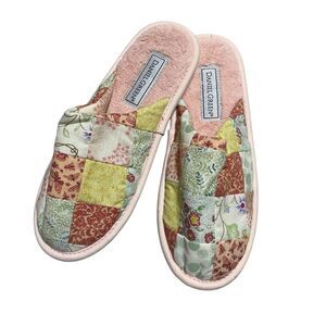 Daniel‎ Green Patchwork Slippers 7-8 Medium House Shoes